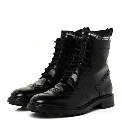 Christian Dior Calfskin Tartan D-Order Low Boot 39.5 Black White 3 of 12