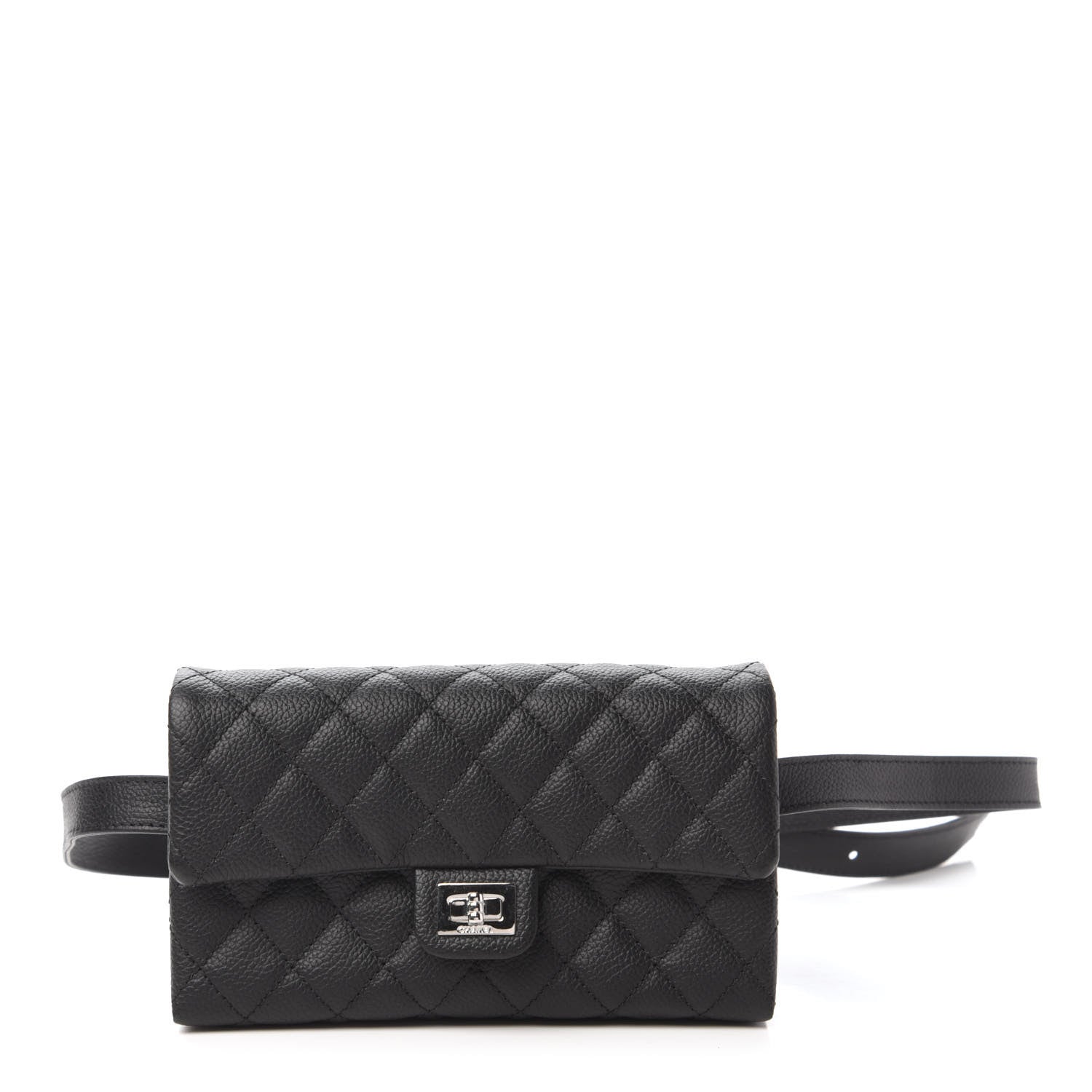 Chanel Grained Calfskin Quilted 2.55 Reissue Flap Belt Bag Clutch Black 1 of 10
