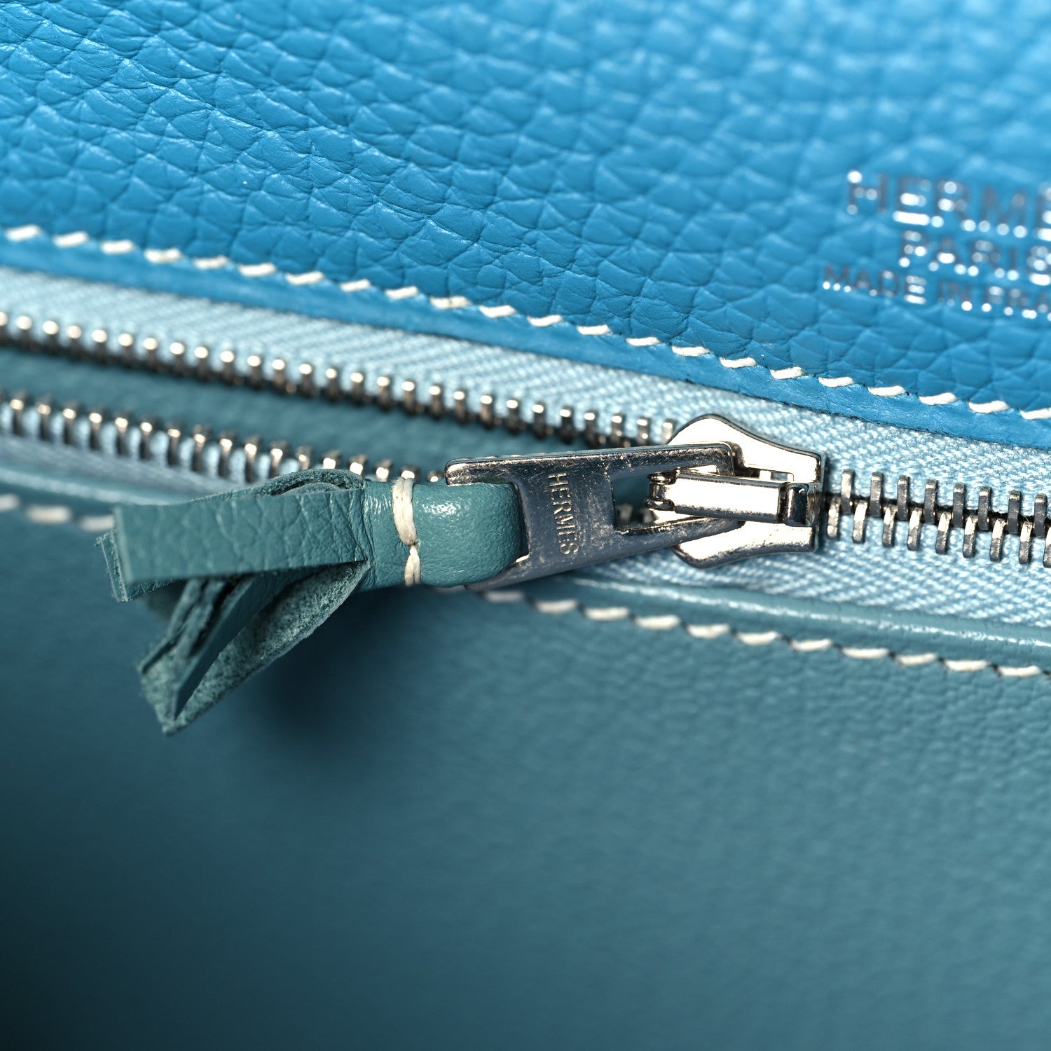 Hermes Veau Doblis Taurillon Clemence Evergrain Ghillies Kelly Retourne 32 Turquoise Ciel 21 of 38