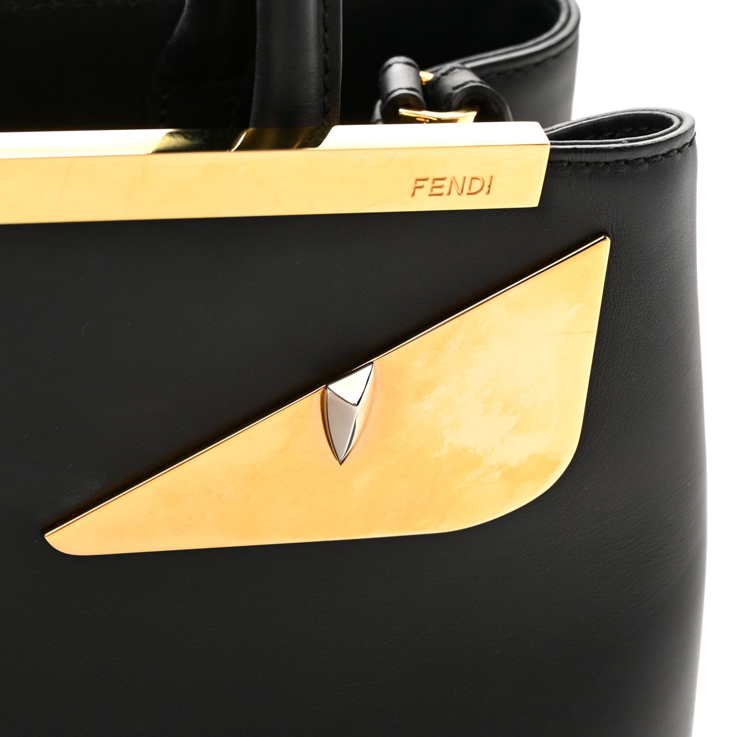 Vitello Century Metal Monster Eyes Petite 2Jours Tote Black