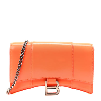 Balenciaga Shiny Box Calfskin Hourglass Chain Bag Fluo Orange 1 of 9