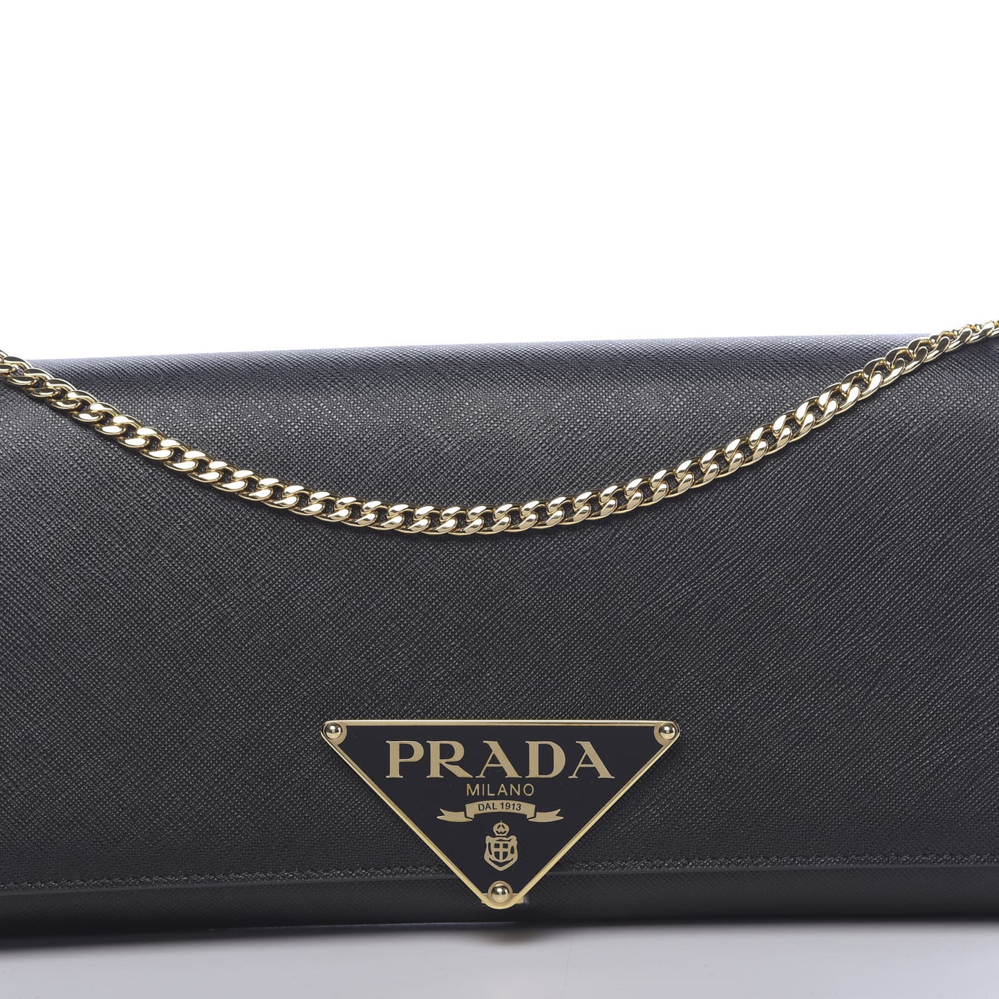 Saffiano Chain Wallet Black