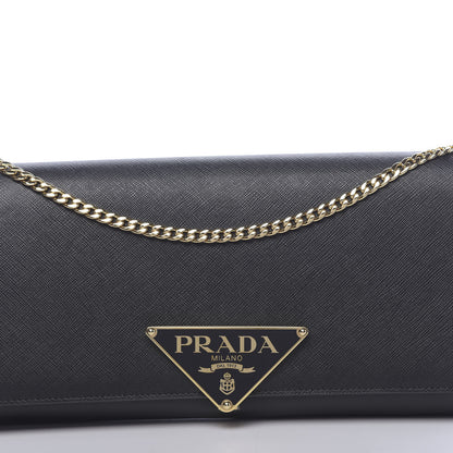 Prada Saffiano Chain Wallet Black 9 of 9