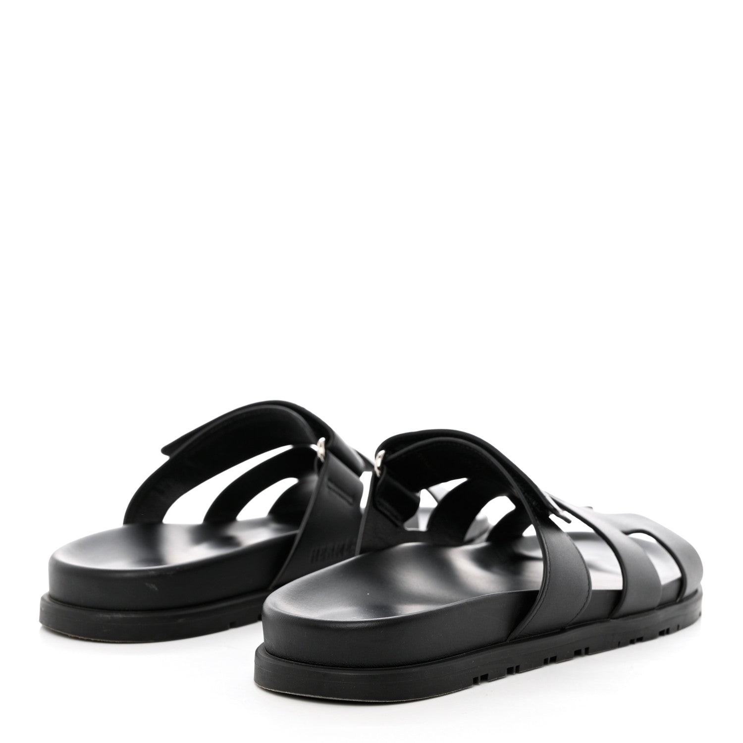 Hermes Calfskin Womens Chypre Sandals 39.5 Black 4 of 12