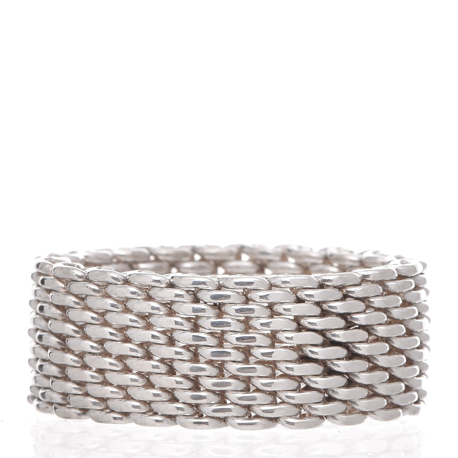 Tiffany Sterling Silver Somerset Mesh Ring 60 9 3 of 4