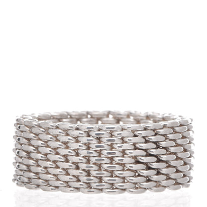 Tiffany Sterling Silver Somerset Mesh Ring 60 9 3 of 4