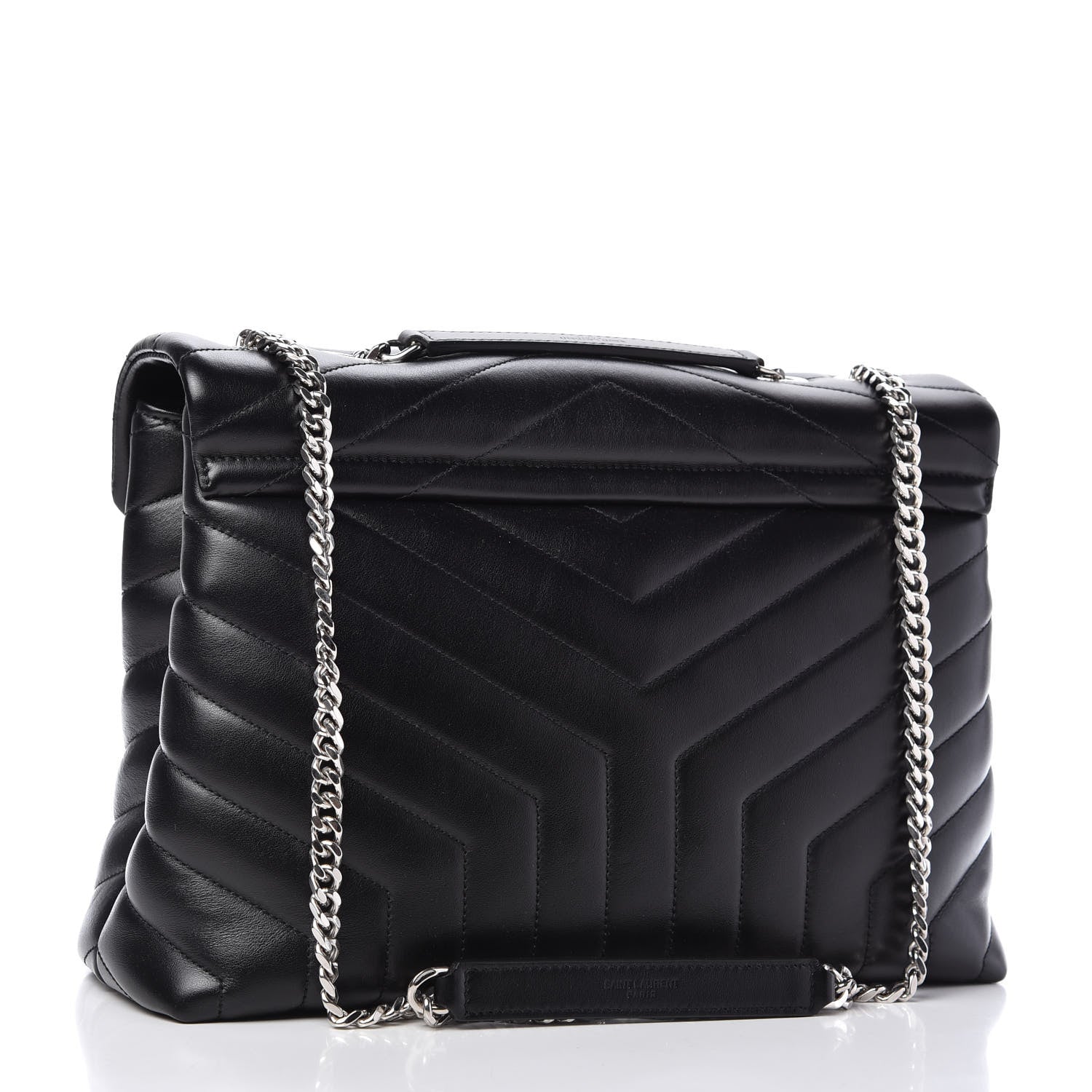 Saint Laurent Calfskin Y Quilted Monogram Medium Loulou Chain Satchel Black 3 of 10