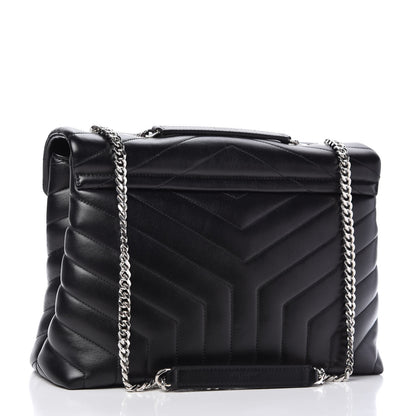 Saint Laurent Calfskin Y Quilted Monogram Medium Loulou Chain Satchel Black 3 of 10