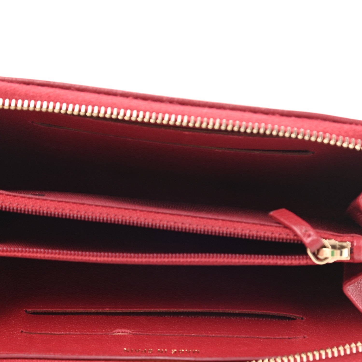 Chanel Sheepskin Quilted Mademoiselle Vintage Zip Around Wallet Red 5 of 8