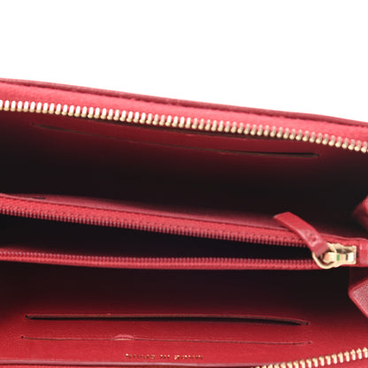 Chanel Sheepskin Quilted Mademoiselle Vintage Zip Around Wallet Red 5 of 8