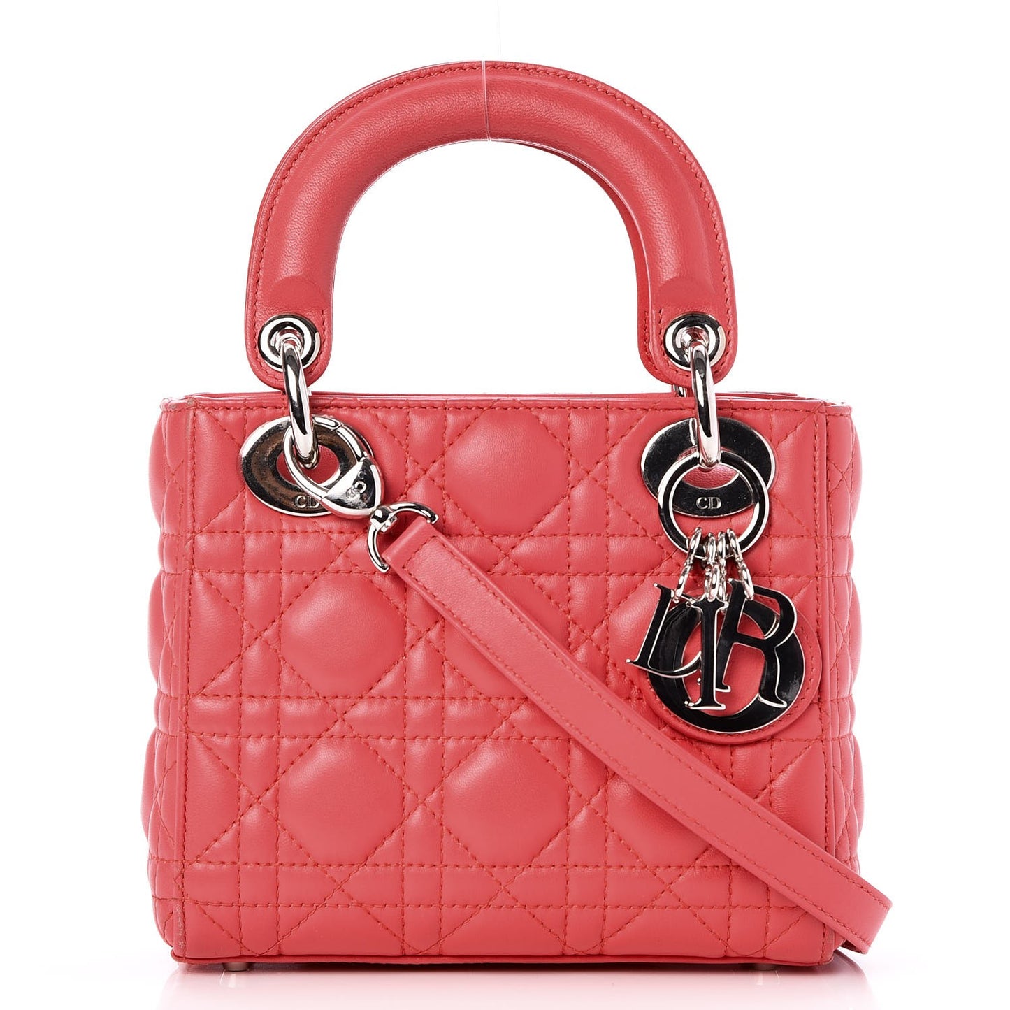 Lambskin Cannage Mini Lady Dior Coral
