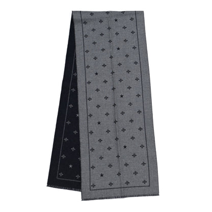 Gucci Wool Bee Costel Scarf Grey Blue 2 of 4