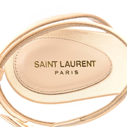 Saint Laurent Crepe Satin Crystal New Nuit 110 Sandals 38.5 Soft Nude 7 of 8