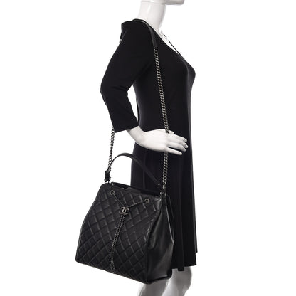 Chanel Caviar Quilted Large CC Bucket Bag Black 2 of 10
