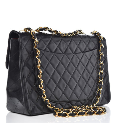 Chanel Lambskin Quilted XL Jumbo Single Flap Black 4 of 10