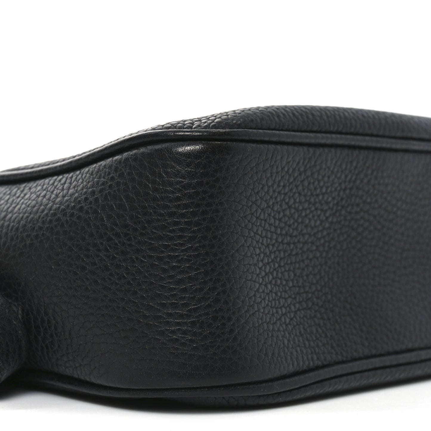 Pebbled Calfskin Small Soho Disco Bag Black