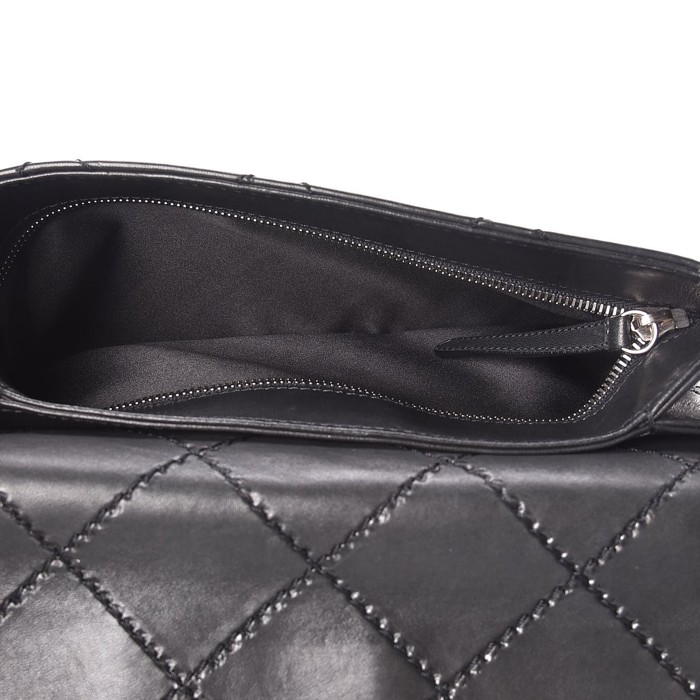 Lambskin Medium Ultimate Stitch Flap Black