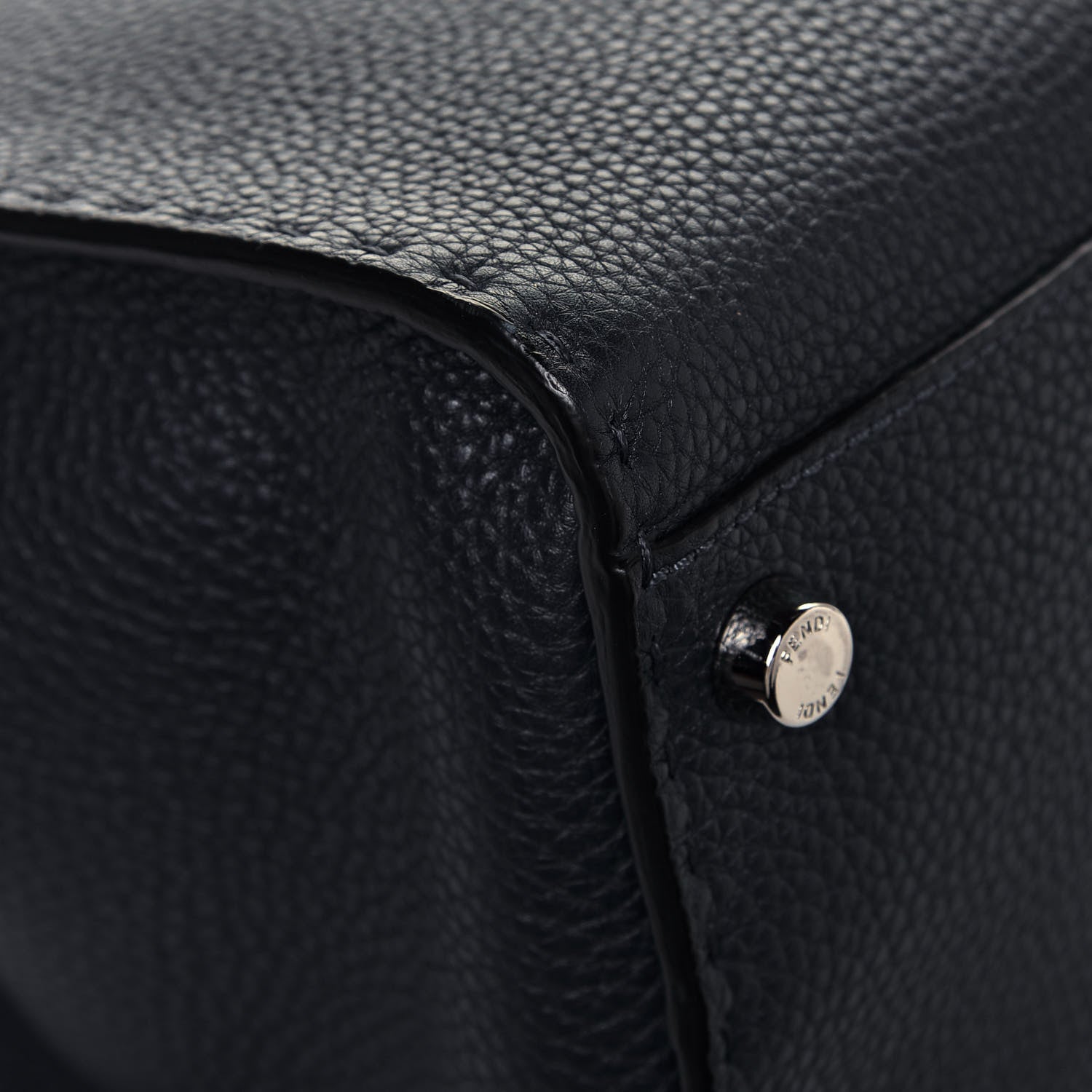 Fendi Cuoio Romano Selleria Bi-Color Large Mens Peekaboo Iconic Essential Satchel Lavagna Black 12 of 13