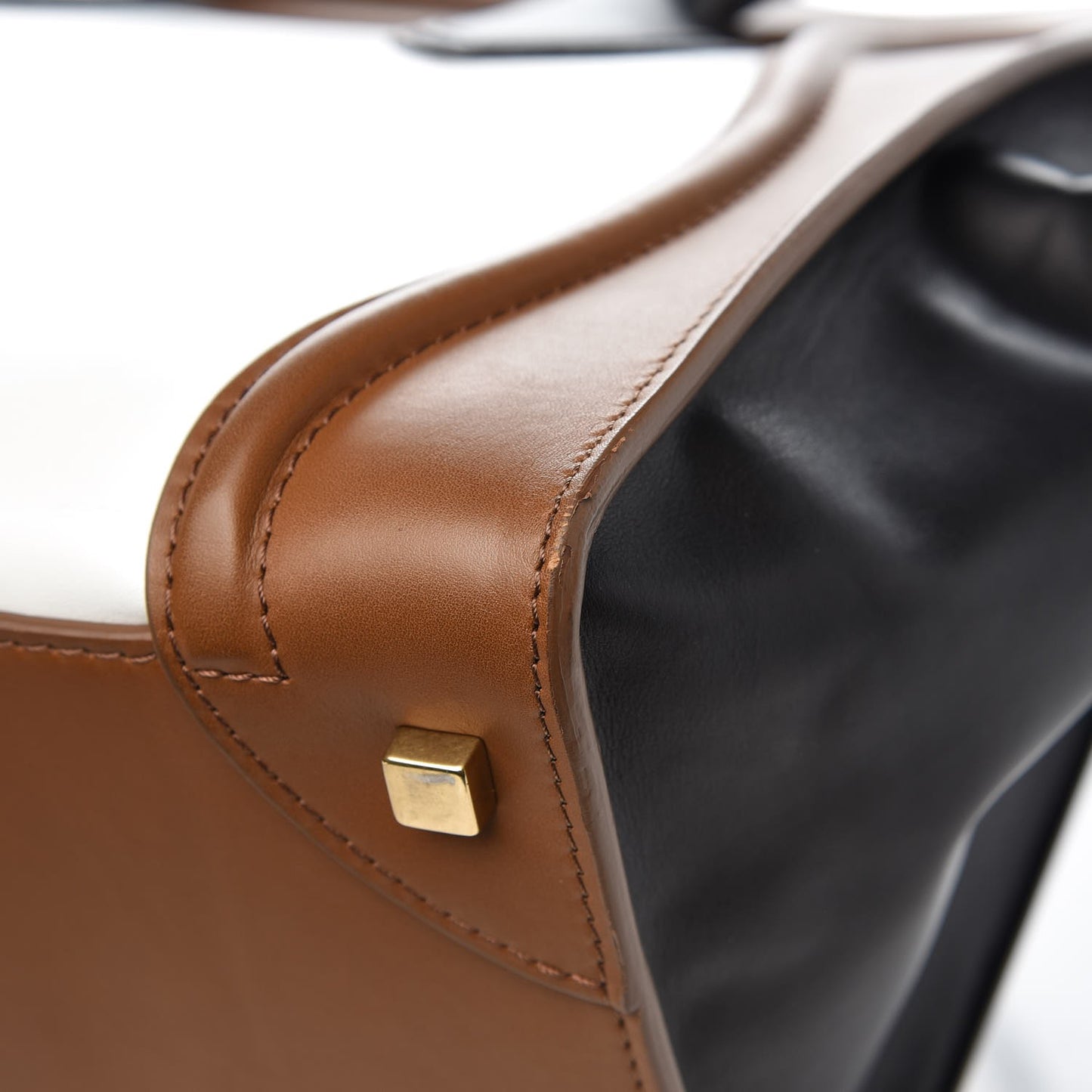 Smooth Calfskin Mini Tri-Color Luggage Brown