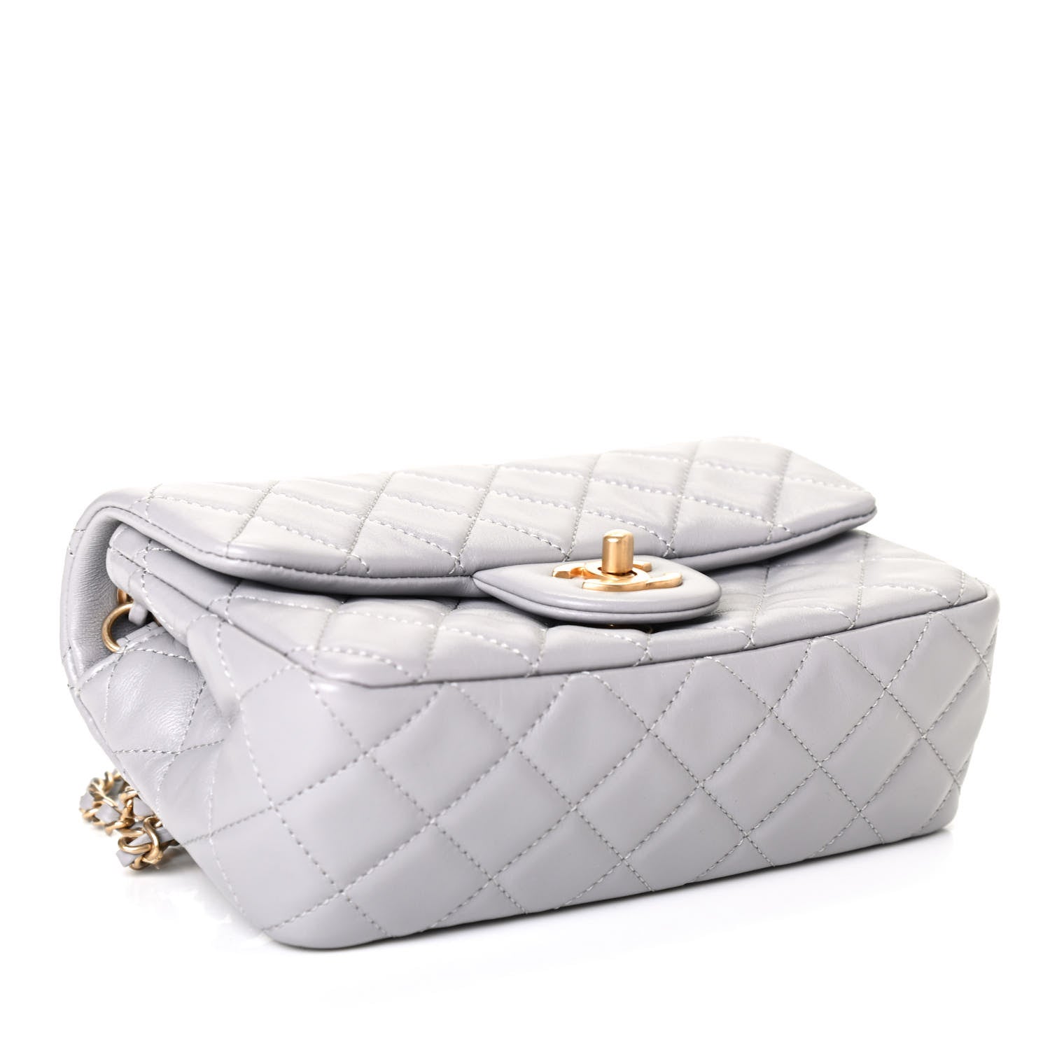 Chanel Lambskin Quilted Mini Rectangular Pearl Crush Flap Grey 3 of 4