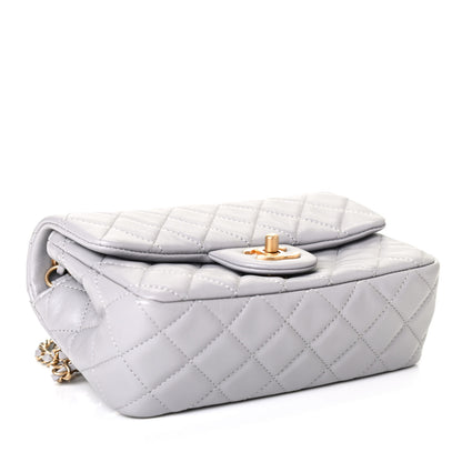 Chanel Lambskin Quilted Mini Rectangular Pearl Crush Flap Grey 3 of 4