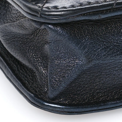 Chanel Metallic Calfskin Quilted Boy Wallet On Chain WOC Navy Blue 10 of 12
