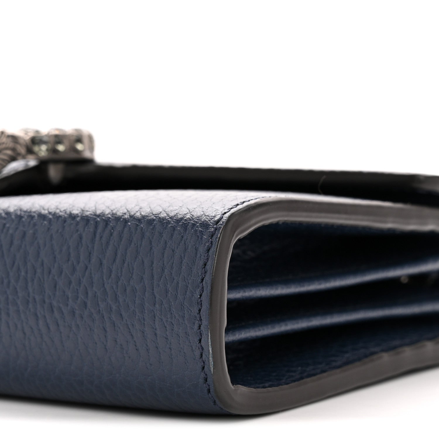 Gucci Dollar Calfskin Crystal Mini Dionysus Chain Wallet Blue Agata Black Diamond 10 of 14