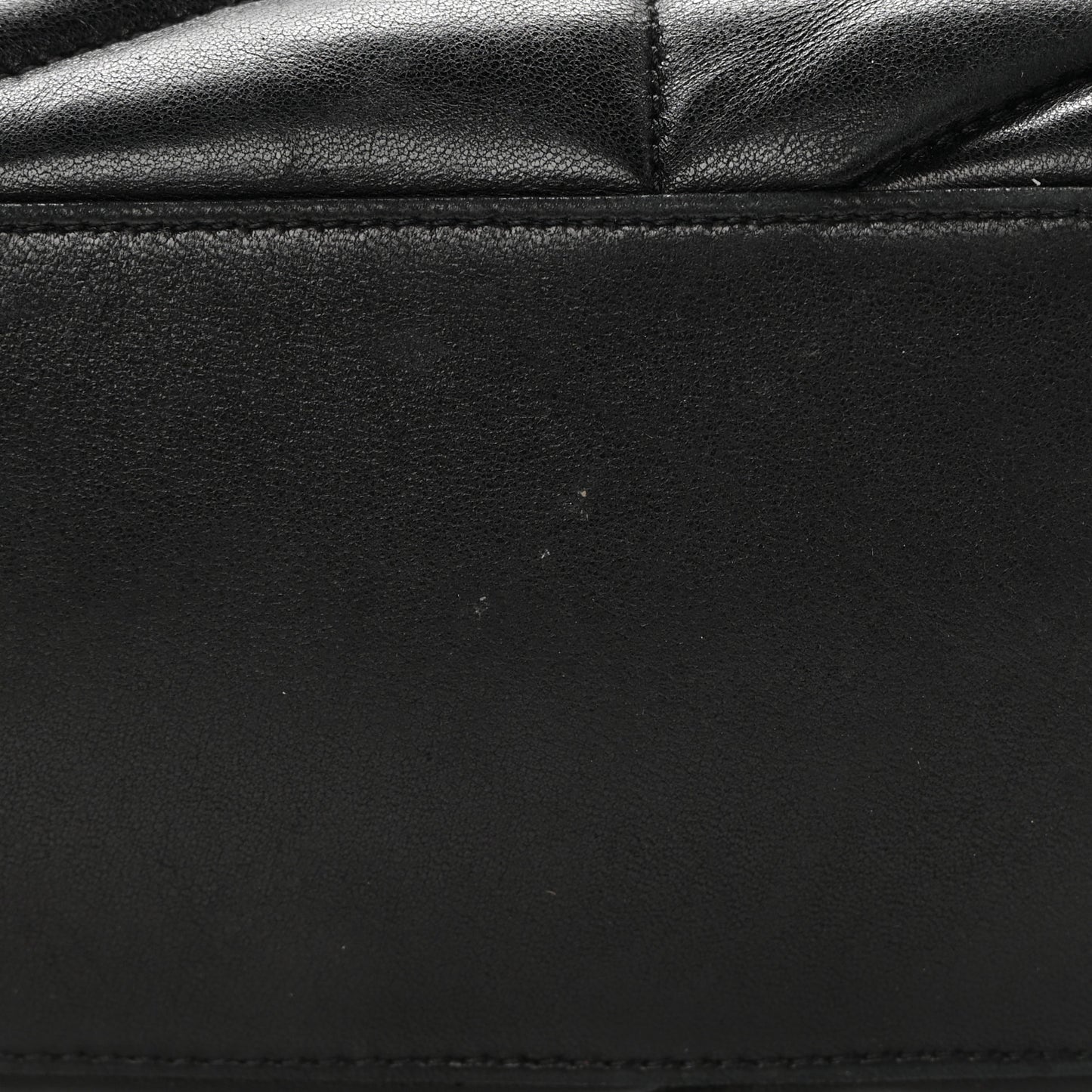 Lambskin Quilted Small Loulou Puffer Monogram Chain Satchel Black