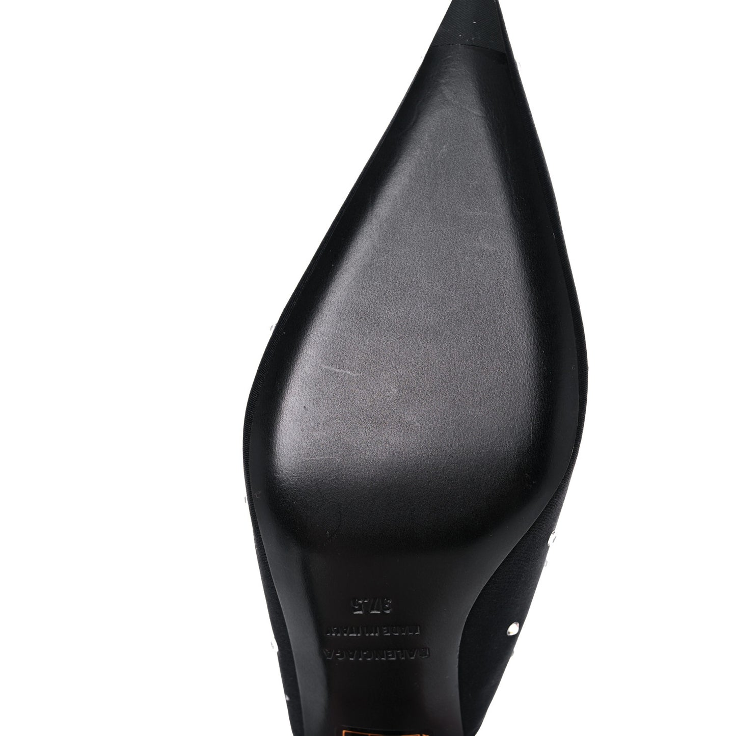 Satin Crystal Embellished Knife Mules 37.5 Black