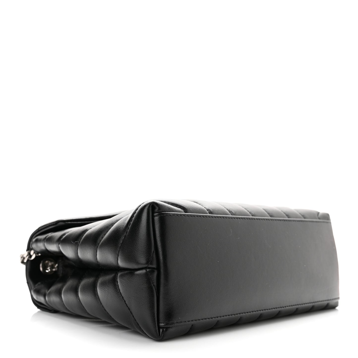 Calfskin Y Quilted Monogram Small Loulou Chain Satchel Black