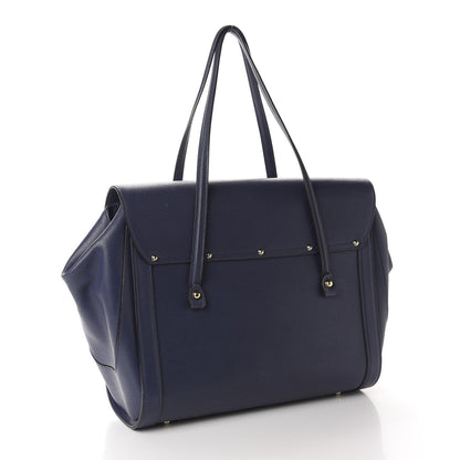 Gucci Calfskin Bamboo Bullet Top Handle Bag Uniform Blue 3 of 12