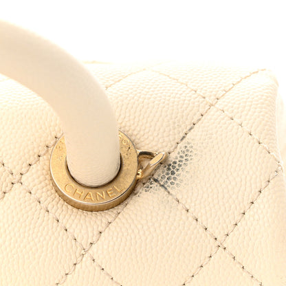 Chanel Caviar Quilted Mini Coco Handle Flap Beige 11 of 12