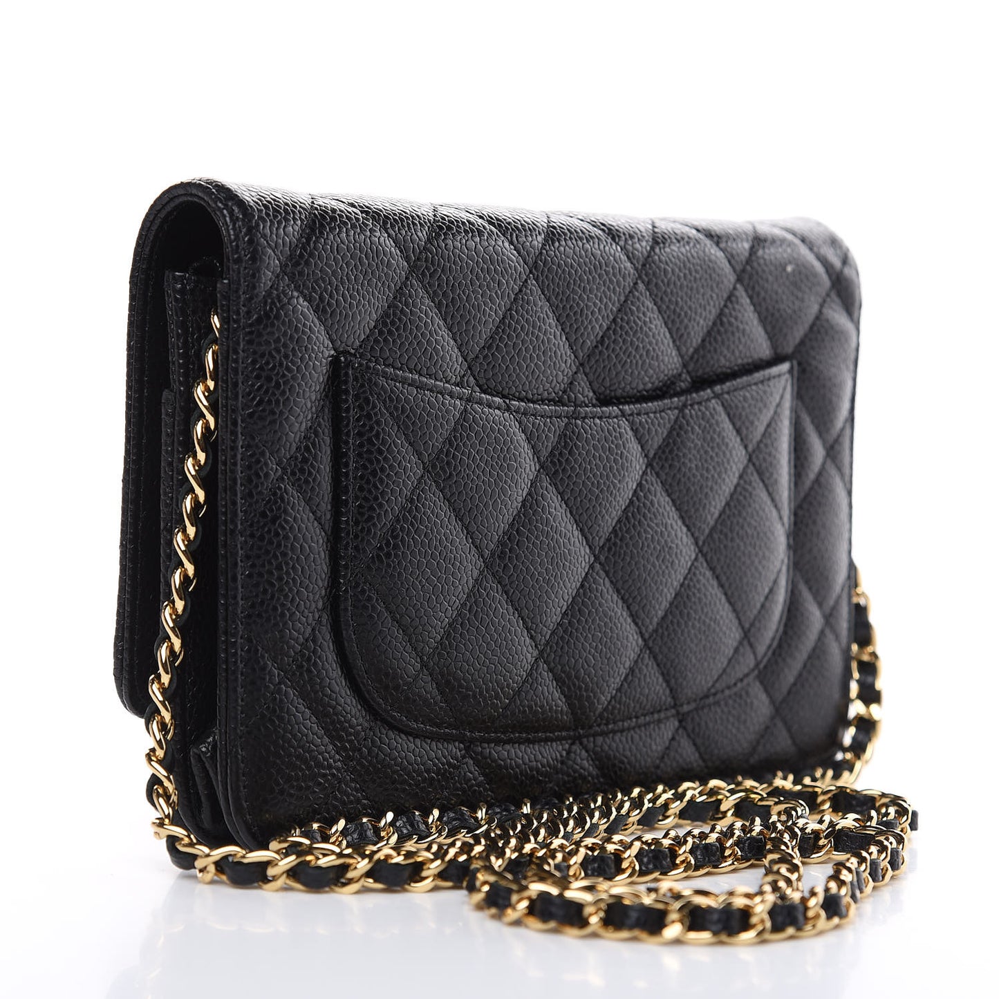 Caviar Quilted Wallet On Chain WOC Black