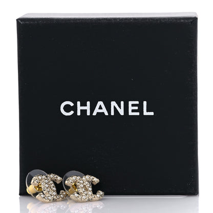 Chanel Pearl Crystal CC Earrings Light Gold 5 of 5
