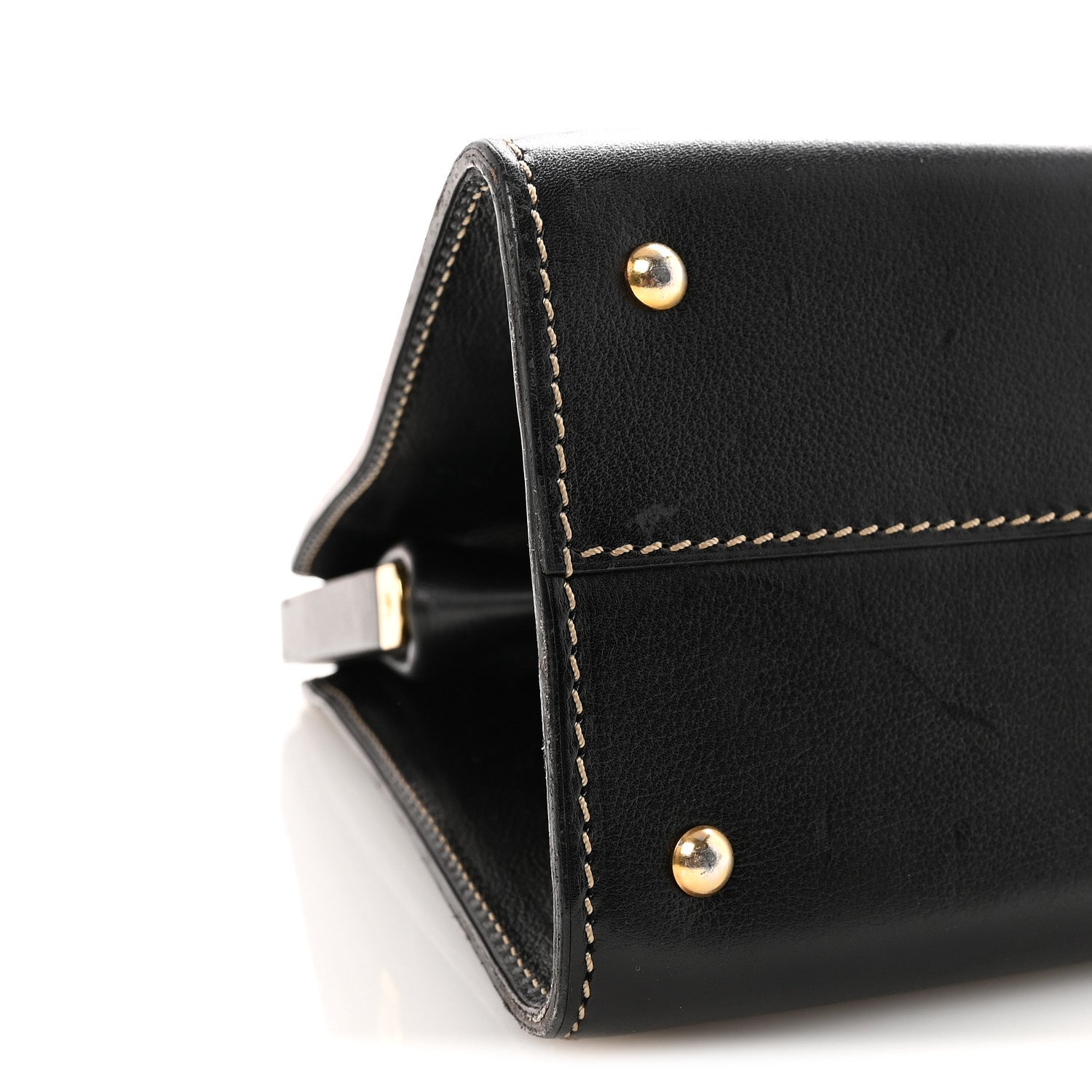 Delvaux Calfskin Evasion Top Handle Frame Bag Black 8 of 9