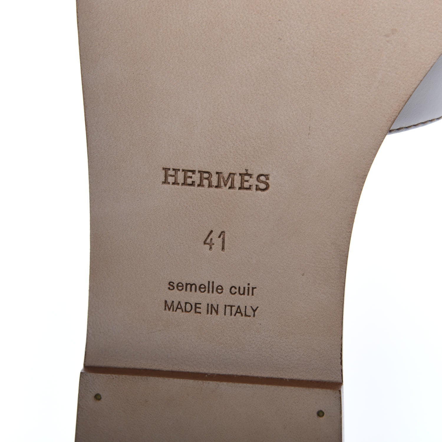 Hermes Box Calfskin Oran Sandals 41 White 7 of 8