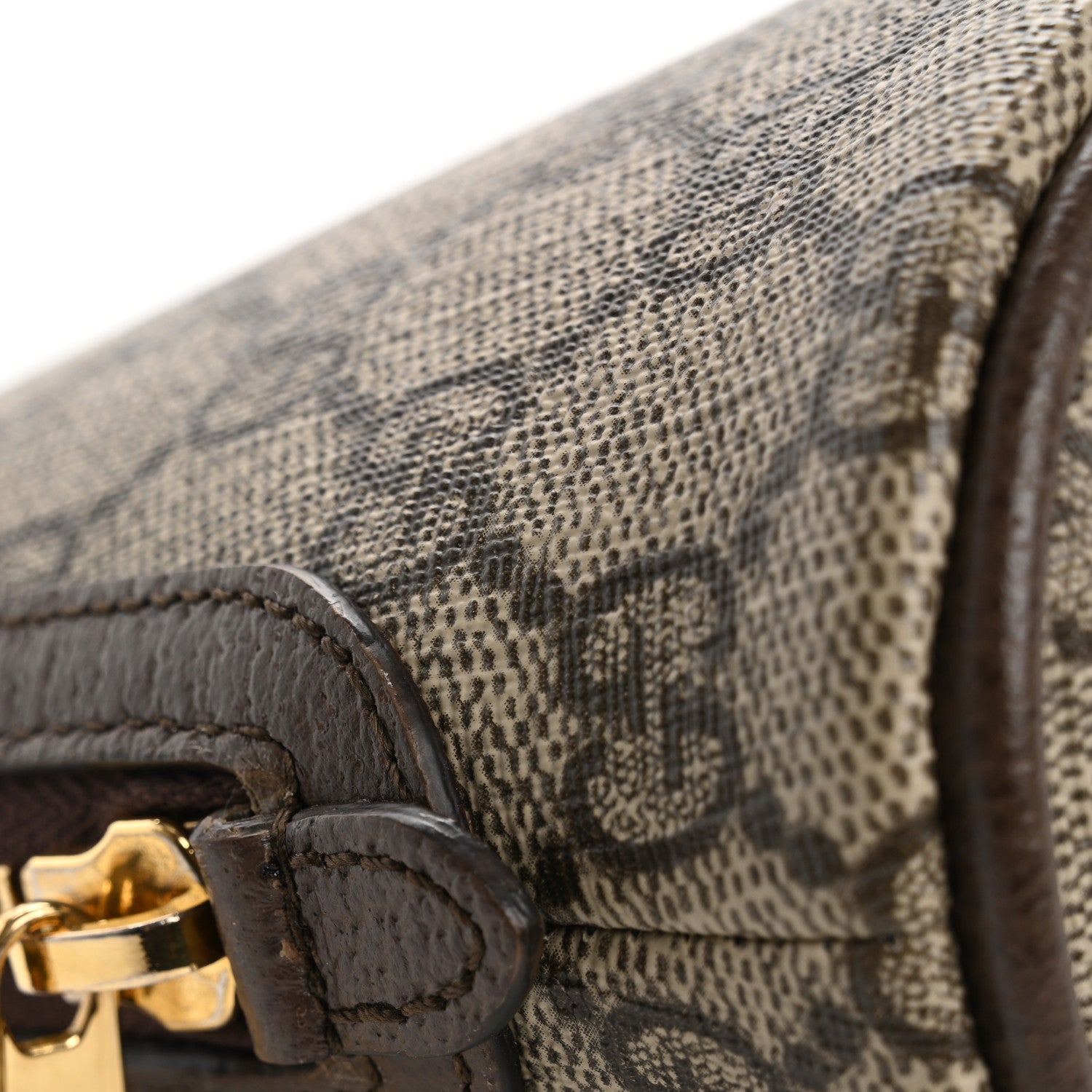 Gucci GG Supreme Monogram Textured Calfskin Web Large Ophidia Cosmetic Case Beige Ebony New Acero 7 of 10