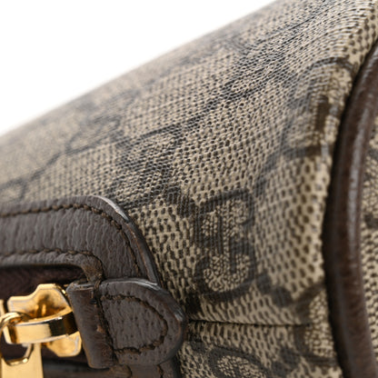 Gucci GG Supreme Monogram Textured Calfskin Web Large Ophidia Cosmetic Case Beige Ebony New Acero 7 of 10