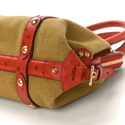 Louis Vuitton Toile Ostrich Trianon Sac de Nuit GM Olive Rouille 9 of 9