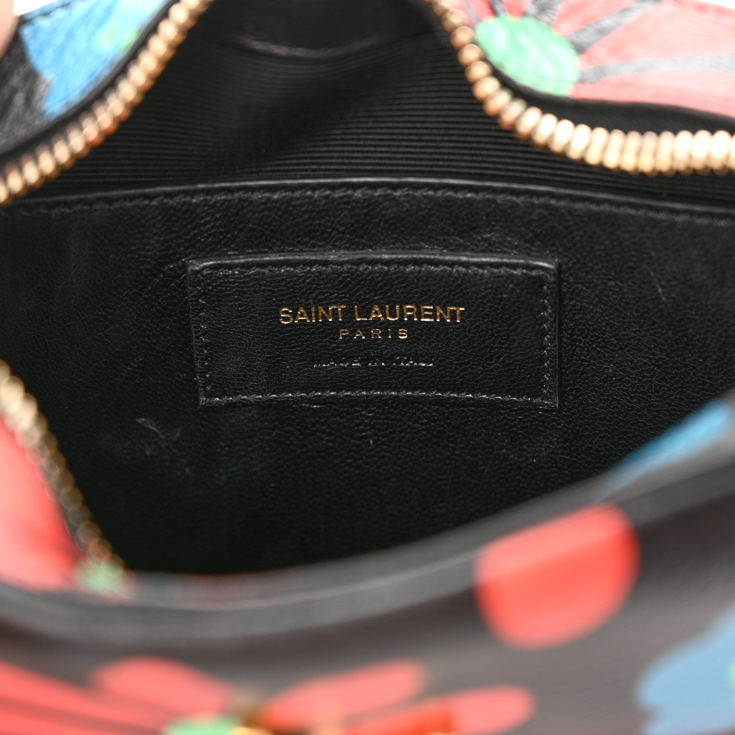 Saint Laurent Calfskin Floral Print Small Classic Monogram Camera Bag Black 5 of 13