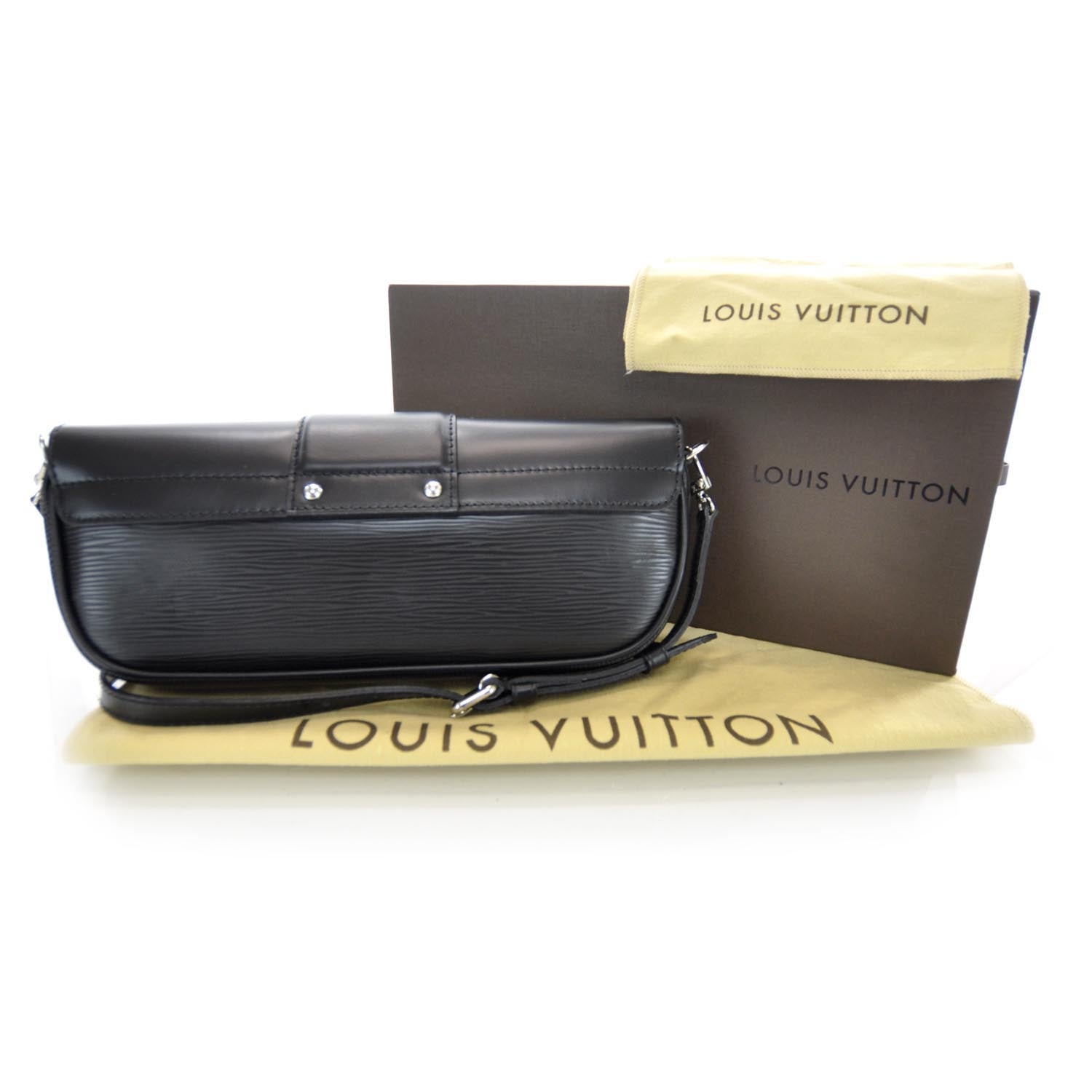 Louis Vuitton Epi Montaigne Clutch Black 3 of 6