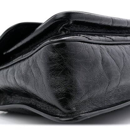 Saint Laurent Crinkled Calfskin Matelasse Monogram Medium Niki Chain Satchel Black 17 of 19