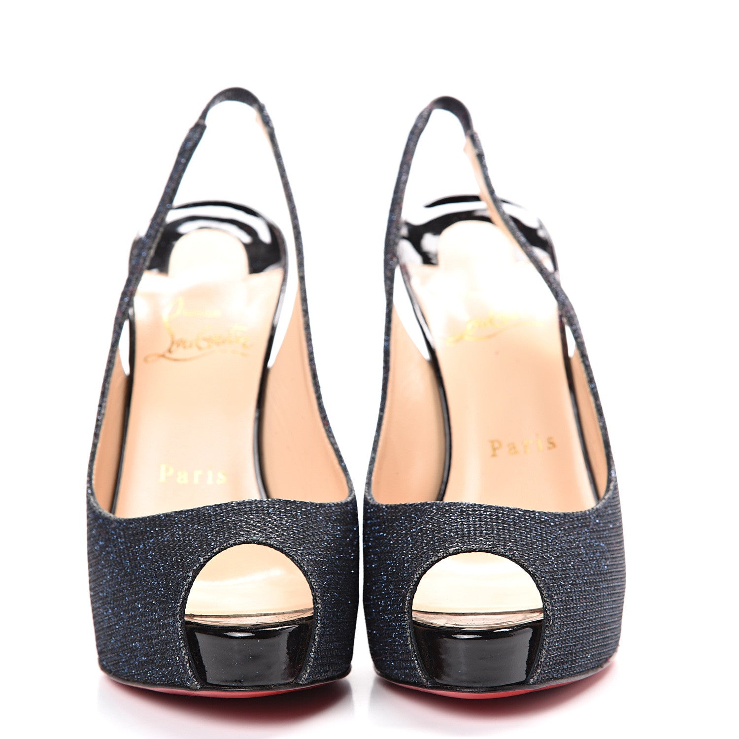 Christian Louboutin Glitter Private Number 120 Pumps 36 Navy Black 2 of 10