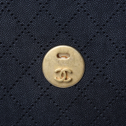 Chanel Grained Calfskin Perforated Small Flap Hobo Black 10 of 10
