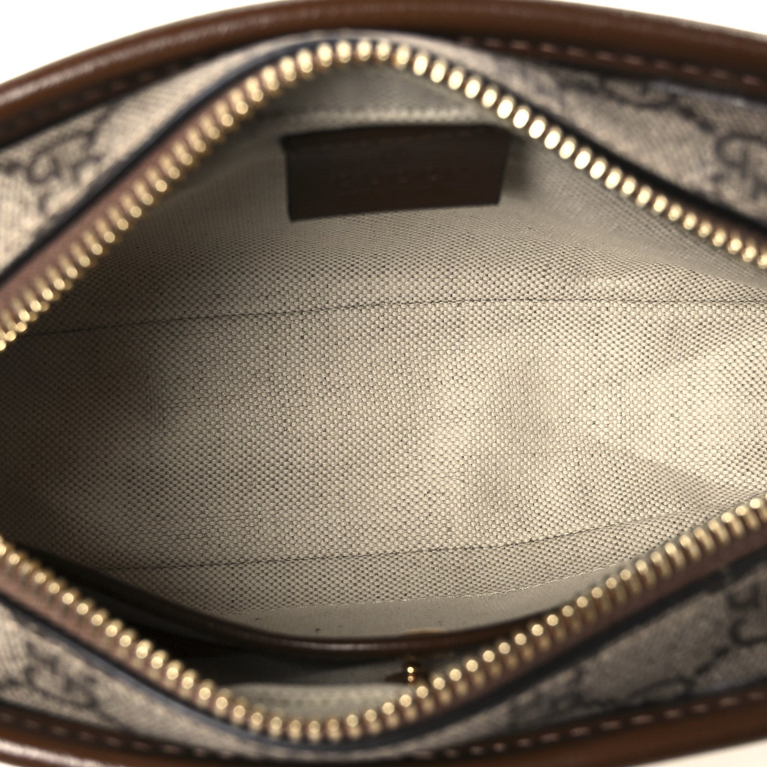Gucci GG Supreme Monogram Azalea Calfskin Fake/Not Retro Interlocking G Cosmetic Case Beige Ebony Brown Sugar 5 of 8