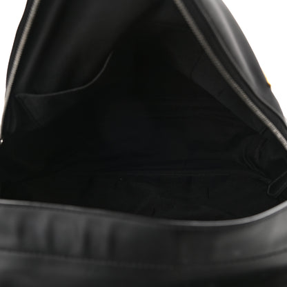 Fendi Nylon Vitello Liberty Vitello Dolce Monster Eyes Rounded Backpack Black Sunflower 5 of 12