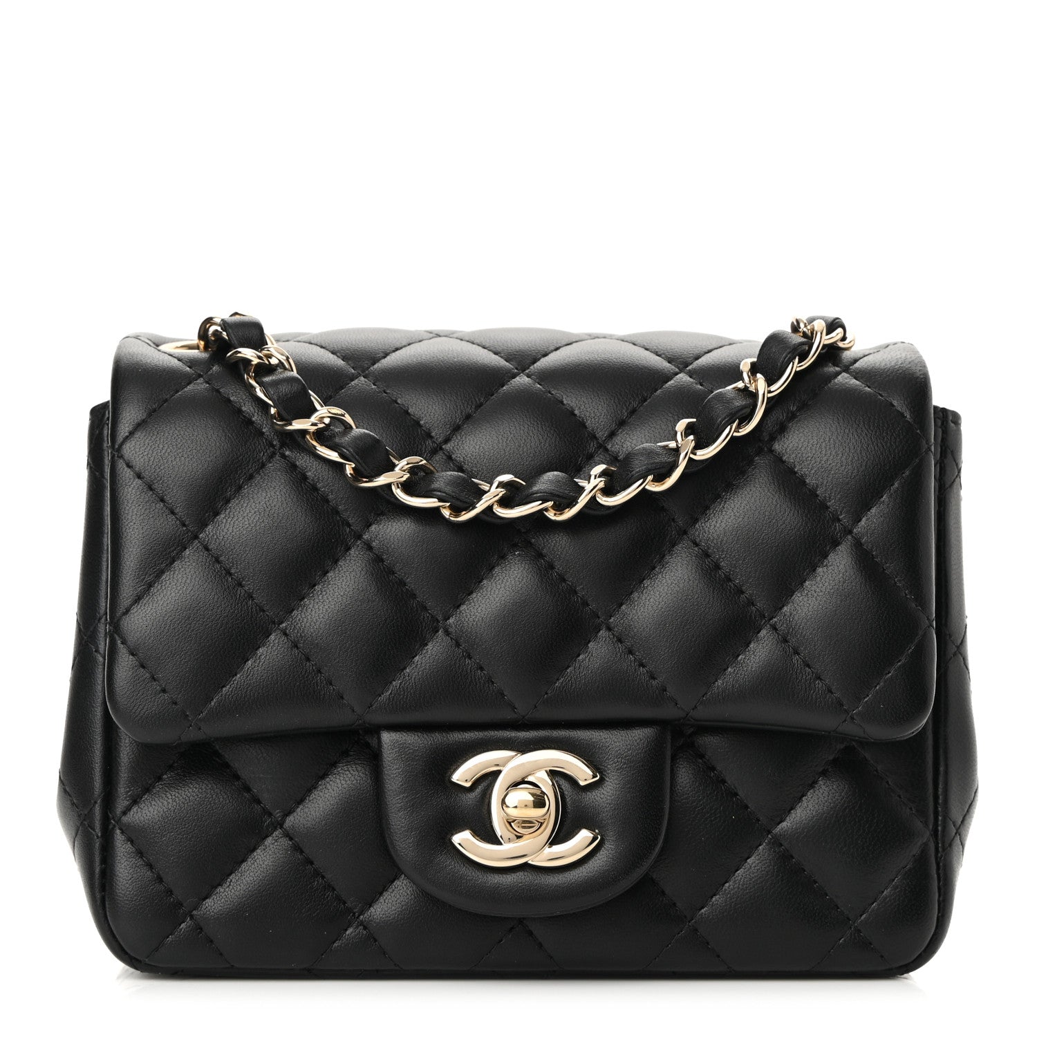 Chanel Lambskin Quilted Mini Square Flap Black 1 of 11
