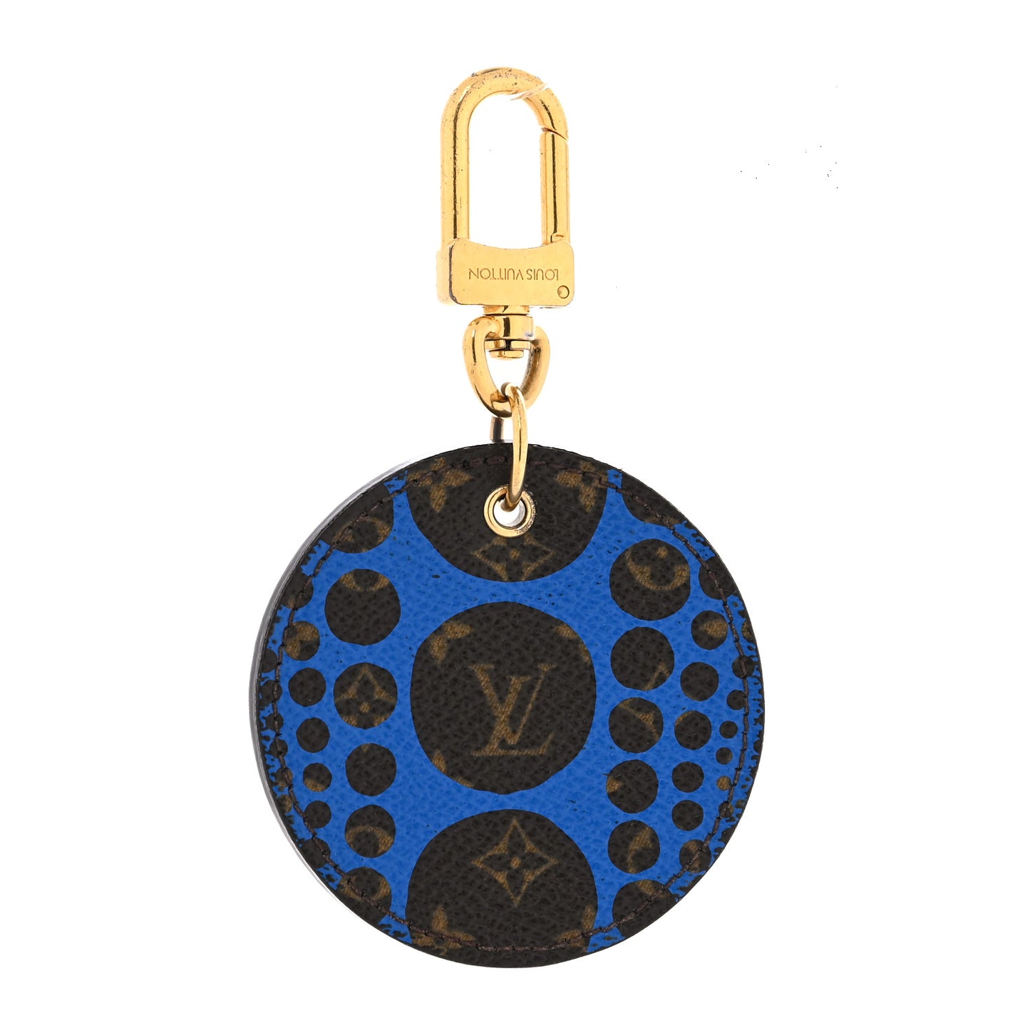 Monogram Kusama Pumpkin Dots Key Ring Blue