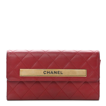 Chanel Lambskin Quilted Trendy CC Large Gusset Flap Wallet Dark Red 1 of 10