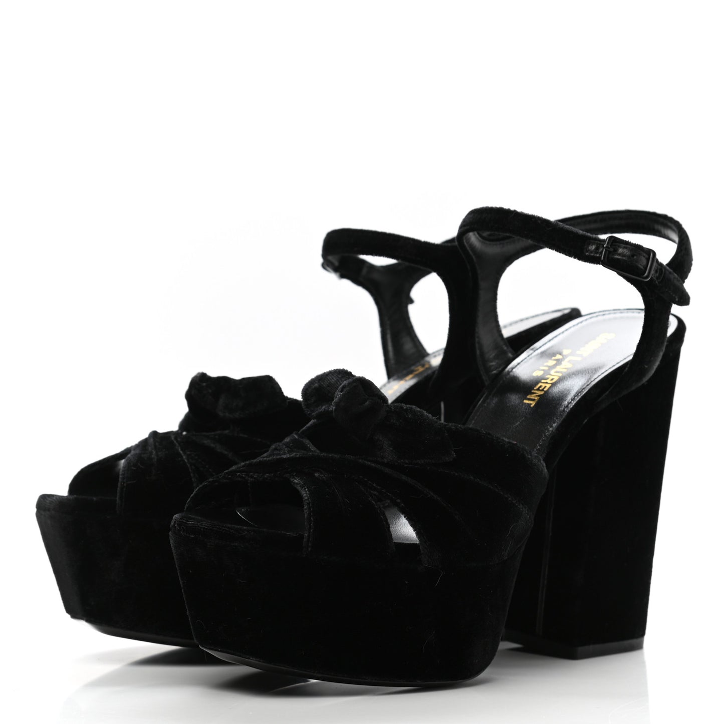 Crushed Velvet Farrah Platform Sandals 36.5 Black